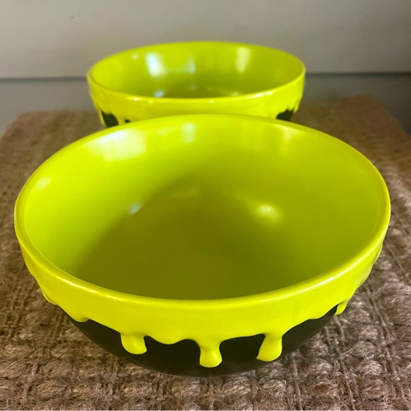 NEW 2 WITCH’S BREW Rae Dunn Black with Green Slime Halloween Bowl - Picture 3 of 8